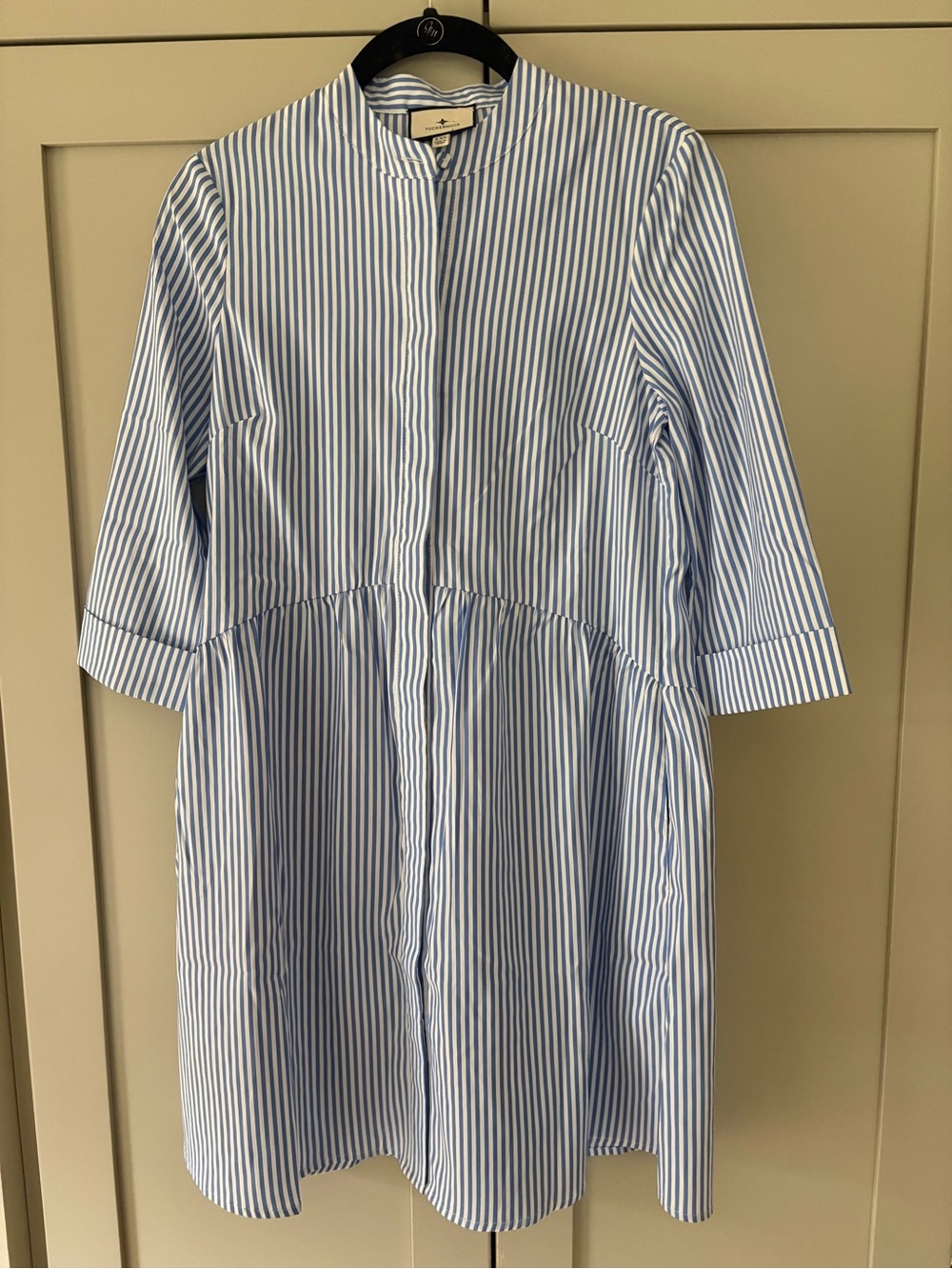 Tuckernuck Royal Blue and White Striped Shirt Dress XXS